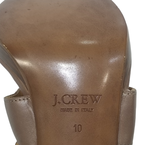 J Crew Menara Womens New Italian Leather Strappy Sandals Heels in Taupe Size 10 - Picture 11 of 13